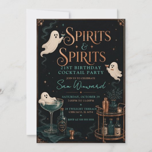 Spirits & Spirits 21. Geburtstagsfeier Einladung (Vorderseite)