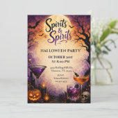 Spirits & Spirits Halloween-Cocktailparty Einladung (Stehend Vorderseite)
