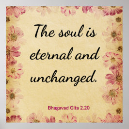 Spiritual Beige Pink Gita Eternal Soul Floral  Poster
