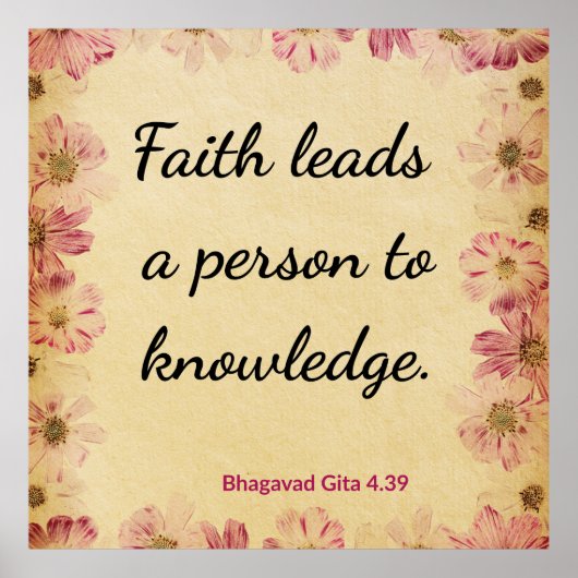 Spiritual Beige Pink Gita Knowledge Poster (Vorne)