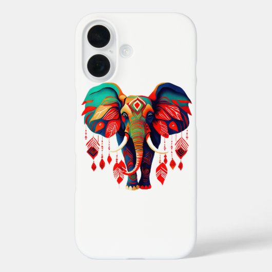 Spiritual Elephant with Red Feathers Case-Mate iPhone Hülle (Rückseite)