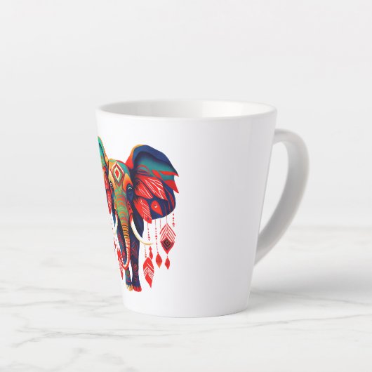 Spiritual Elephant with Red Feathers Milchtasse (Rechte Ecke)