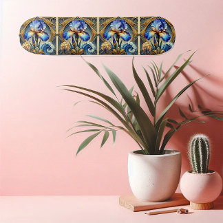 Spiritual Iris Art Nouveau Florales Motiv Symmetri Skateboard