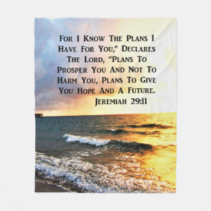 SPIRITUAL JEREMIAH 29:11 OCEAN DESIGN FLEECEDECKE