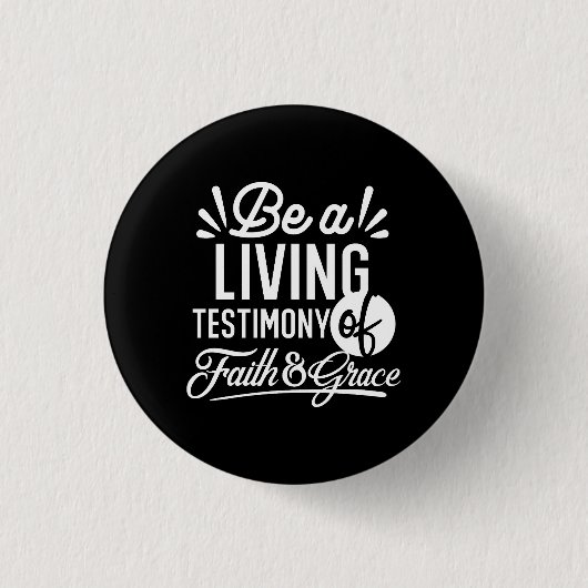Spiritual Living Testimony Faith and Grace Quote Button (Vorderseite)