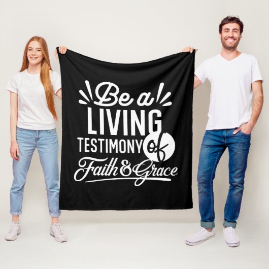 Spiritual Living Testimony Faith and Grace Quote Fleecedecke (Beispiel)