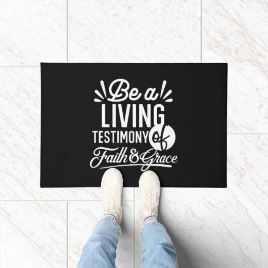 Spiritual Living Testimony Faith and Grace Quote Fußmatte (Indoor)
