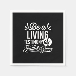 Spiritual Living Testimony Faith and Grace Quote Serviette