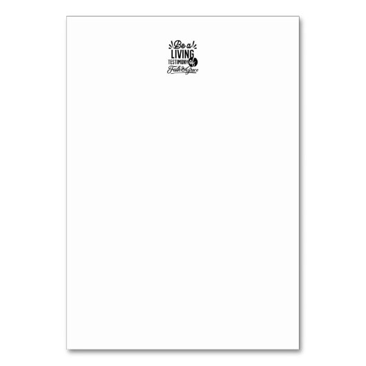 Spiritual Living Testimony Faith and Grace Quote Tischnummer (Rückseite)