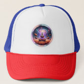 Spiritual Meditator Galaxy Trucker Hat Truckerkappe (Vorderseite)