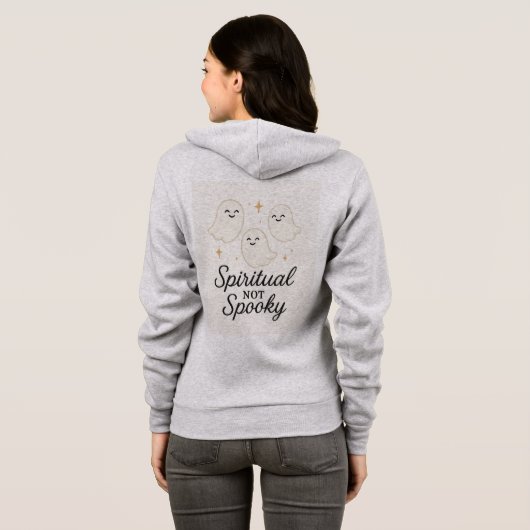 Spiritual Not Spooky Hoodie – Cute Ghost Halloween (Schwarz voll)