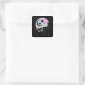 Spiritual Pastel Goth Kawaii Moon Quadratischer Aufkleber (Tasche)