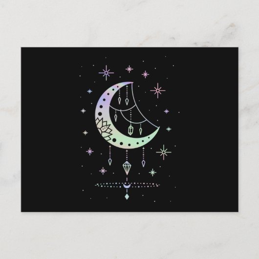 Spiritual Pastel Goth Moon Witchy Postkarte (Vorderseite)