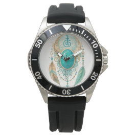 Spiritual Reiki Clock with Turquoise Gem & Sei He  Armbanduhr