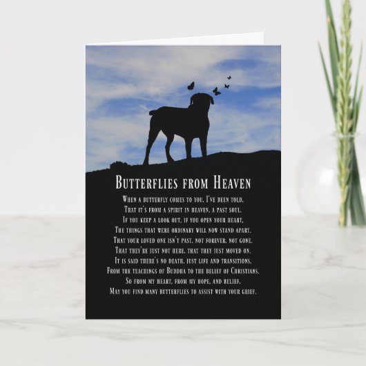 Spiritual Sympathy Card with Dog and Butterflies Karte (Vorderseite)