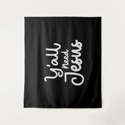 Spiritual Wake-Up Call - Y'all Need Jesus Wandteppich (Vorderseite)