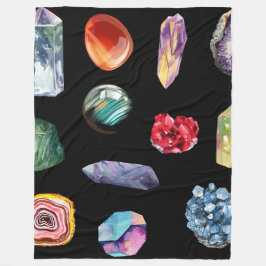 Spiritual Witchy Crystal Patten Sherpa Blanket Fleecedecke