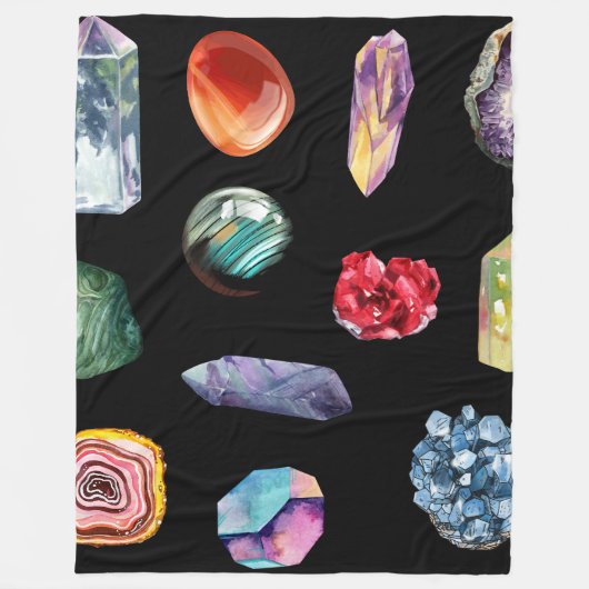 Spiritual Witchy Crystal Patten Sherpa Blanket Fleecedecke (Vorderseite)