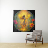 Spiritueel Wandkleed – Vrouw in Licht en Beweging Wandteppich (Beispiel)