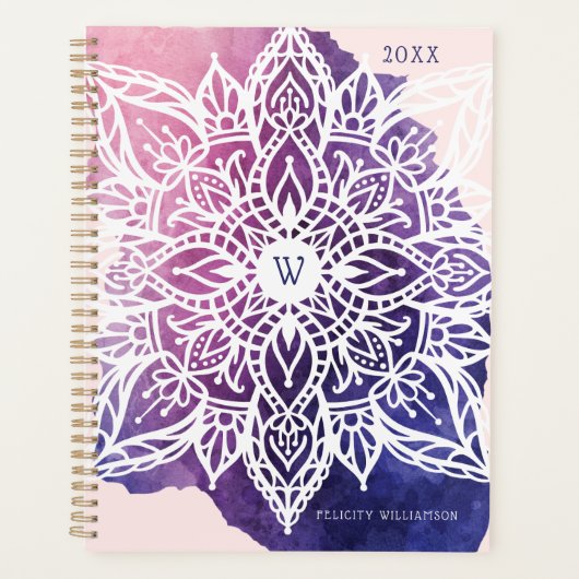 Spirituell Bio & geometrisch Mandala Wasserfarbe Planer (Vorderseite)