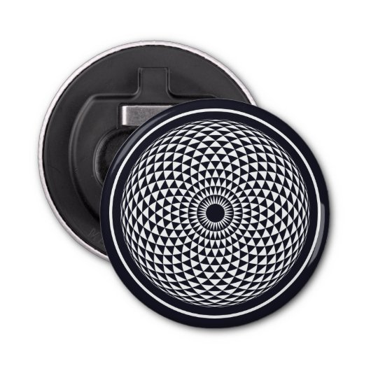 Spirituell Grau Weiß Mandala Geometric Oriental Flaschenöffner (Vorderseite)