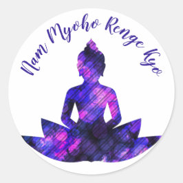 Spirituell Lila Lotus Yoga Nam Myoho Renge Kyo Runder Aufkleber