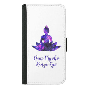 Spirituell Lila Lotus Yoga Nam Myoho Renge Kyo Geldbeutel Hülle Für Das Samsung Galaxy S5