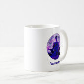 Spirituell Lila Sitzen Yoga Pose Namaste Kaffeetasse (VorderseiteRechts)
