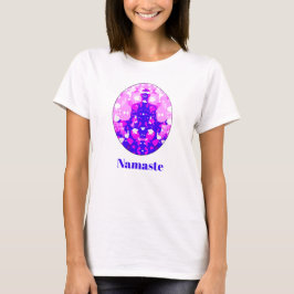 Spirituell rosa Sitting Yoga Pose Namaste T - Shir T-Shirt