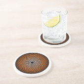 Spirituell Schwarz Orange Mandala Geometric Orient Getränkeuntersetzer (Seite)