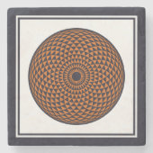 Spirituell Schwarz-weiß Mandala Geometric Oriental Steinuntersetzer (Vorderseite)