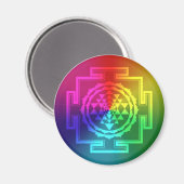 Spirituell Sri Yantra - Rainbow Magnet (Vorderseite/Rückseite)