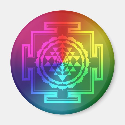 Spirituell Sri Yantra - Rainbow Magnet (Vorne)