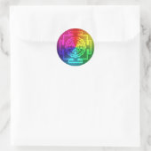 Spirituell Sri Yantra - Rainbow Runder Aufkleber (Tasche)