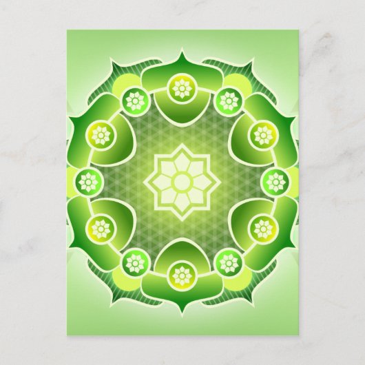 Spirituelle Abstrakte Mandala Herz Chakra Postkarte (Vorderseite)