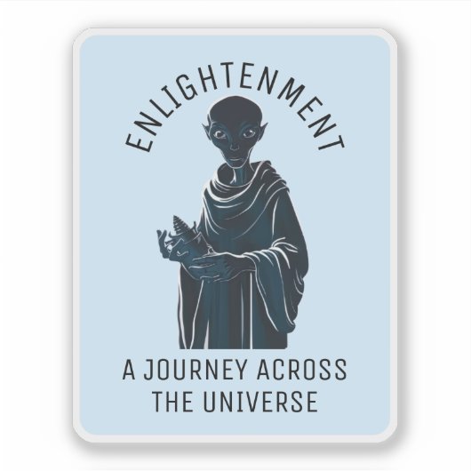 Spirituelle Alien Monk Aufkleber (Vorderseite)