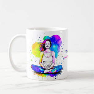 Spirituelle Art Lady Meditation Personalisiert Kaffeetasse