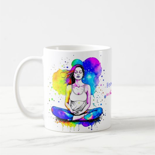 Spirituelle Art Lady Meditation Personalisiert Kaffeetasse (Links)