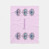 Spirituelle Augen rosa Fleecedecke (Vorderseite)