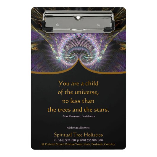 Spirituelle Baumschuhe Mini Klemmbrett (Vorderseite)