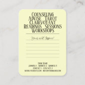 Spirituelle Beratung - Visitenkarte (Rückseite)