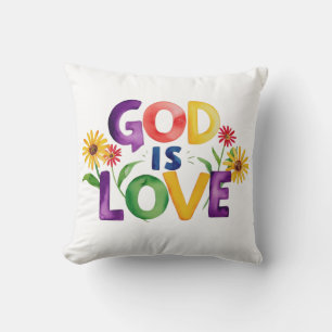 Spirituelle Biodizenz Gott ist Liebe Farbige Blume Kissen