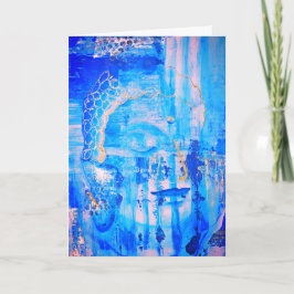 Spirituelle Blue Buddha Head Motivierend Zitat Karte