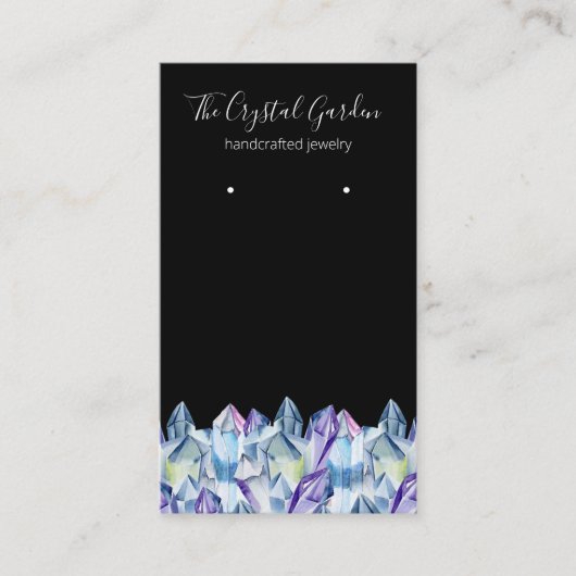 Spirituelle Boho Amethyst Kristalle erden Schmuck Visitenkarte (Vorderseite)