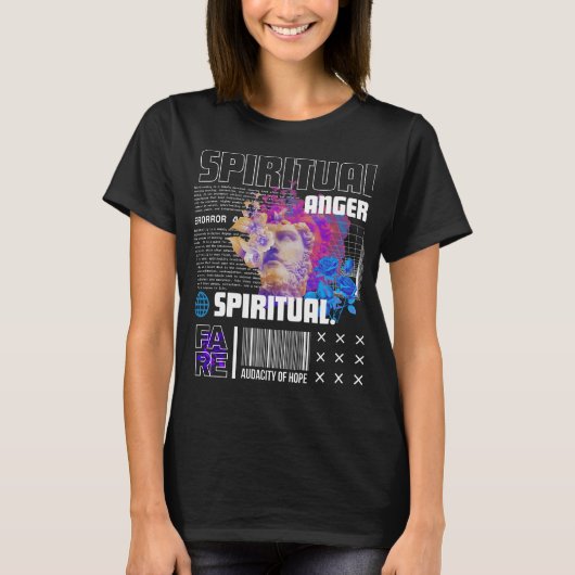 Spirituelle emotionale bunt Statue religiös T-Shirt (Vorderseite)
