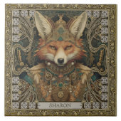 Spirituelle Fox Personalisierte Tribal Art Altarpi Fliese (Vorderseite)