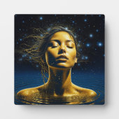 Spirituelle Frau im Wasser unter den Sternen Fotoplatte (Vorderseite)