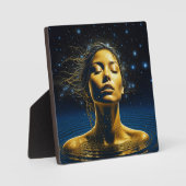 Spirituelle Frau im Wasser unter den Sternen Fotoplatte (Vorderseite)