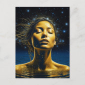 Spirituelle Frau im Wasser unter den Sternen Postkarte (Vorderseite)