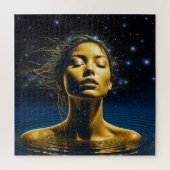 Spirituelle Frau im Wasser unter den Sternen Puzzle (Vertikal)
